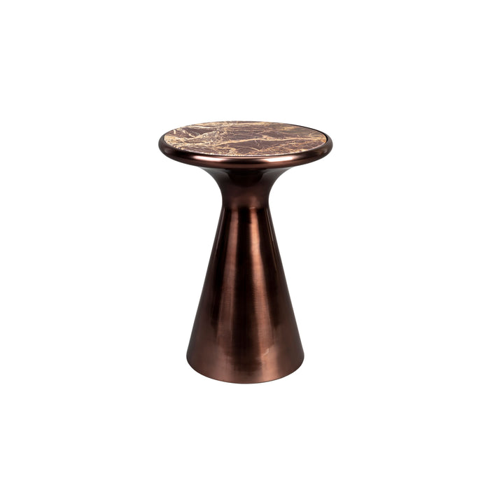 Dutchbone Mount Bijzettafel Rond 32,5x32,5 cm Marmer Bruin