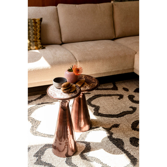 Dutchbone Mount Bijzettafel Rond 32,5x32,5 cm Marmer Bruin