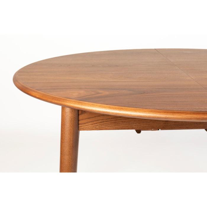 Zuiver Twist Uitschuifbare Eettafel Rond 120|160 cm Walnoot - Bruin