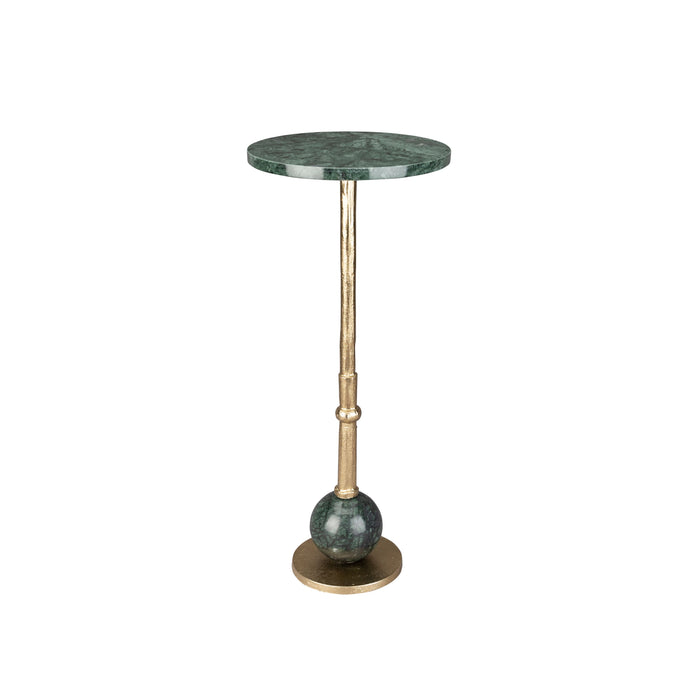 Dutchbone Everest Bijzettafel Rond 25 cm Marmer Groen| Goud