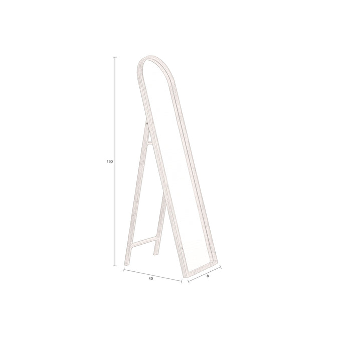 Dutchbone Caroun Spiegel Staand| Passpiegel 40x160 Hout - Bruin