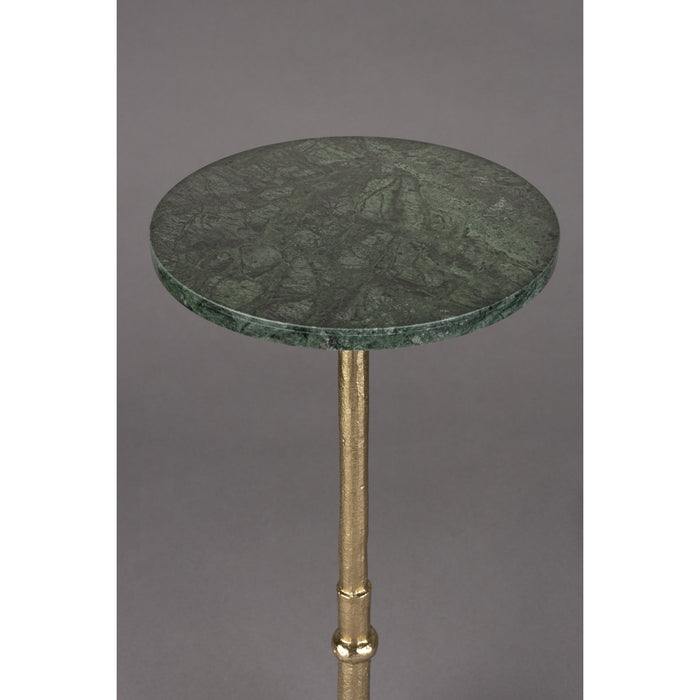 Dutchbone Everest Bijzettafel Rond 25 cm Marmer Groen| Goud