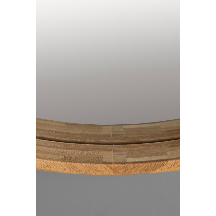 Dutchbone Caroun Spiegel| Wandspiegel Rond Middel 60x60 Hout - Bruin