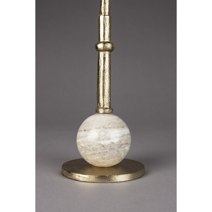 Dutchbone Everest Bijzettafel Rond 25 cm Marmer Beige| Goud