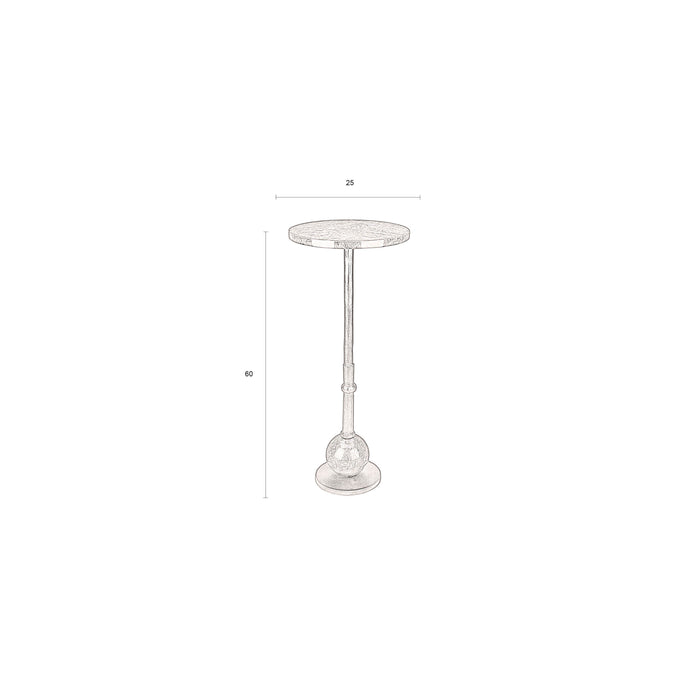 Dutchbone Everest Bijzettafel Rond 25 cm Marmer Beige| Goud