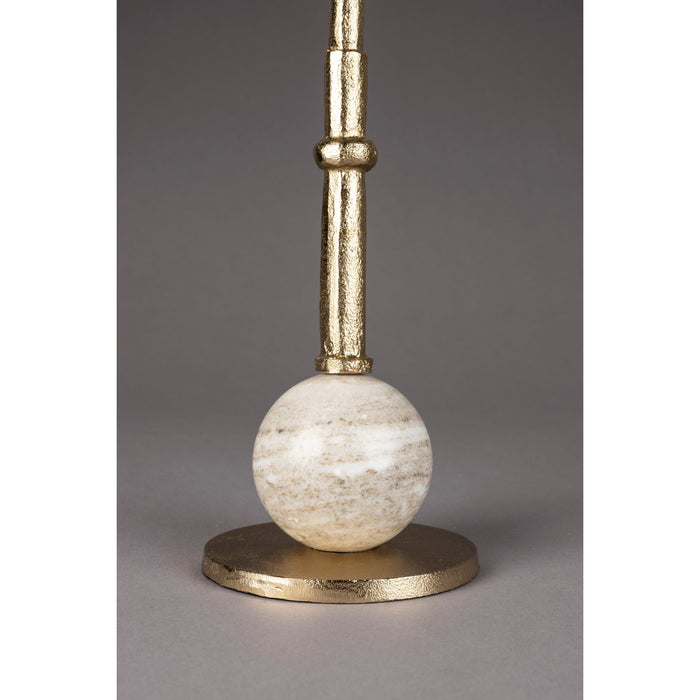 Dutchbone Everest Bijzettafel Rond 25 cm Marmer Beige| Goud