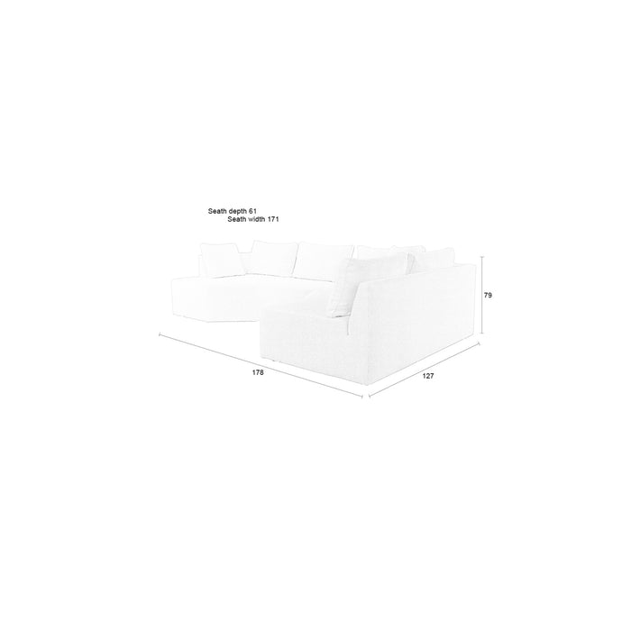 Zuiver Prosper Hoekbank Rechts Cappuccino| Beige