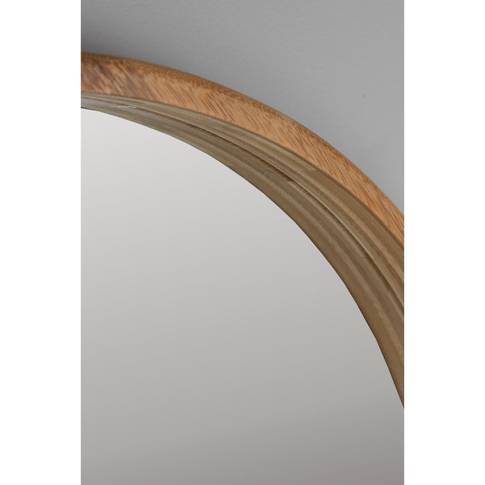 Dutchbone Caroun Spiegel| Wandspiegel Rond Groot 80x80 Hout - Bruin