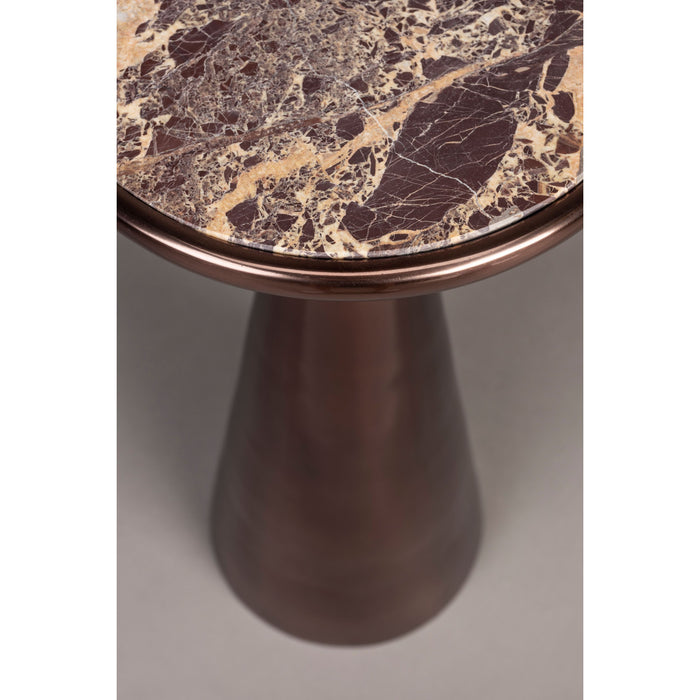 Dutchbone Mount Bijzettafel Rond 25x25 cm Marmer Bruin