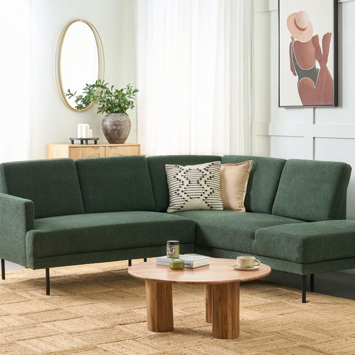 Beliani-BREDA-Hoekbank 4-zits-Donkergroen-Linkszijdig-Polyester