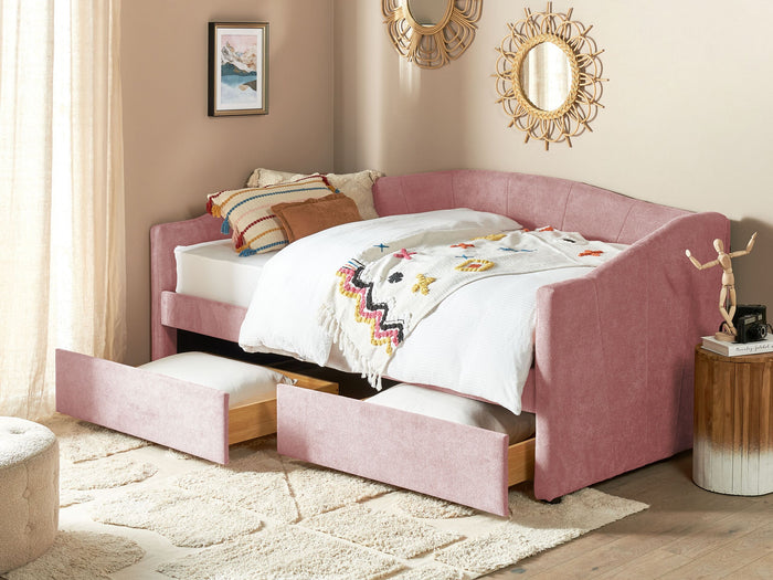 Beliani - VITTEL - Bed met opberger - Roze - Polyester