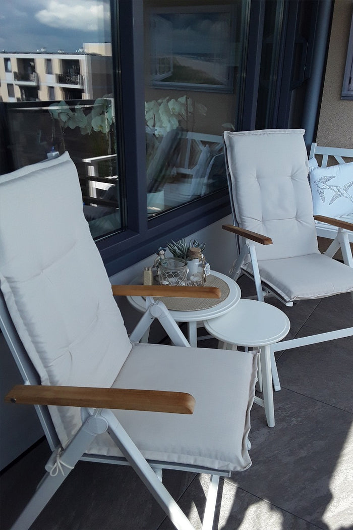 Hartman Napoli verstelbare tuinstoel - Teak armleuning - wit