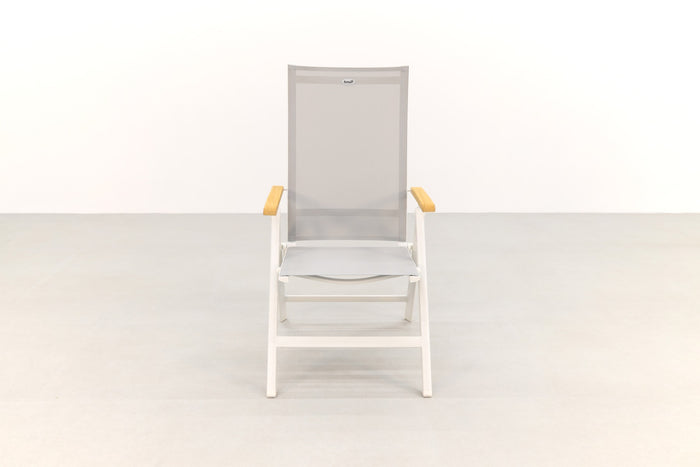 Hartman Napoli verstelbare tuinstoel - Teak armleuning - wit