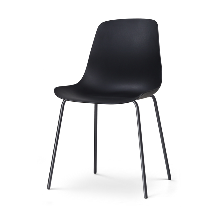 Nolon Nora-Pip Eetkamerstoel Zwart - Kunststof - Zwart Onderstel