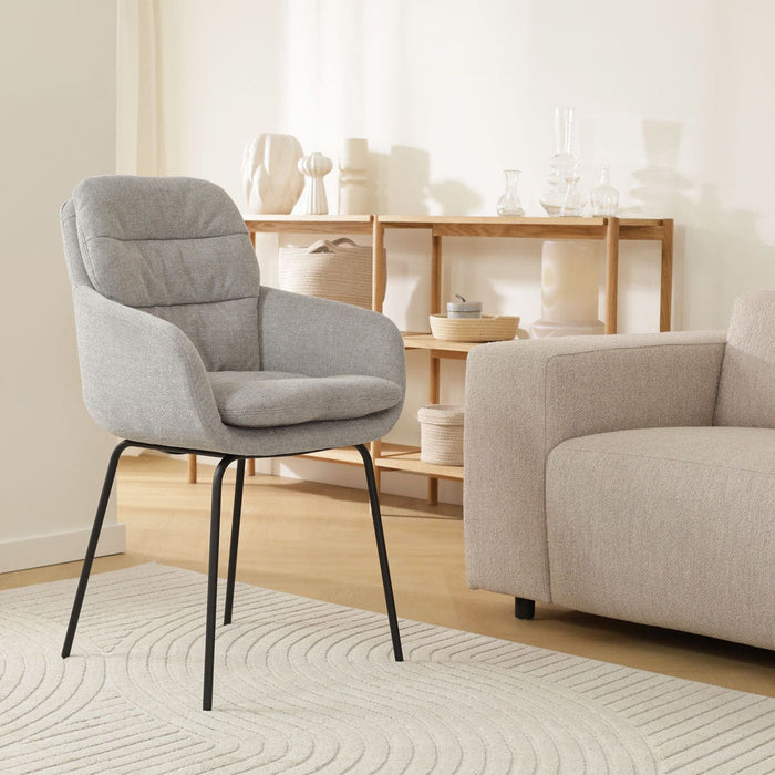 Nolon Nora-Mia Eetkamerstoel Grijs - met Armleuning - Zwart