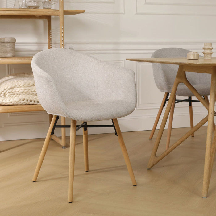 Nolon Nena-Otis Eetkamerstoelen Set van 2 - Beige - Houten Poten