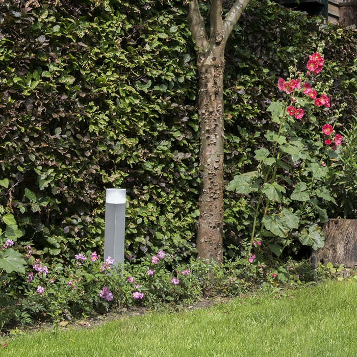 QAZQA Moderne staande buitenlamp grijs 50 cm IP44 - Denmark