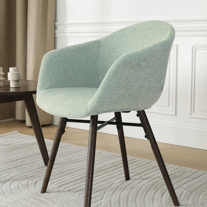 Nolon Nena-Otis Eetkamerstoel Zacht Groen - met Armleuning - Walnoot