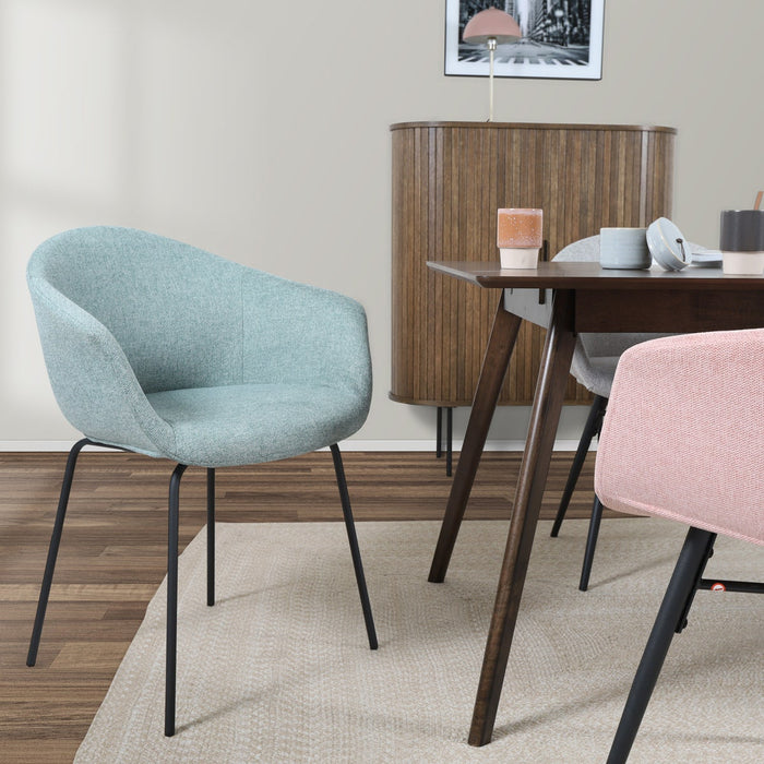 Nolon Nora-Otis Eetkamerstoel Zacht Groen - met Armleuning - Zwart