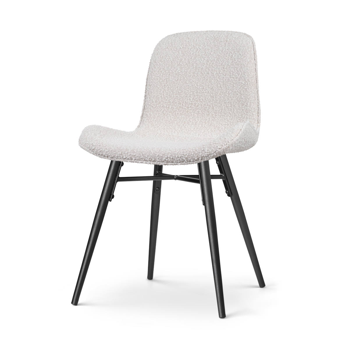 Nolon Nova-Fé Eetkamerstoel Bouclé Beige - Stof - Zwarte Poten