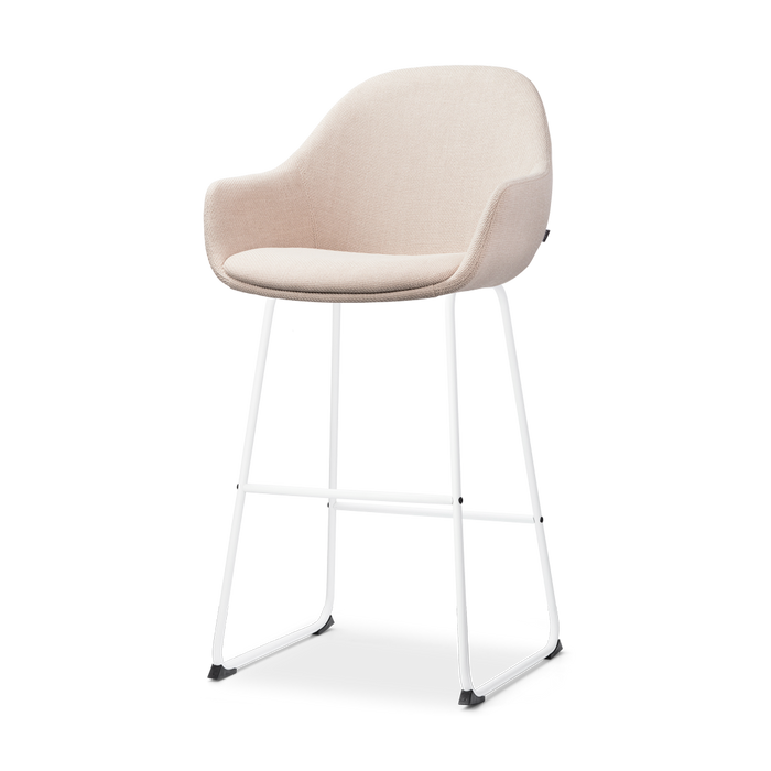 Nolon Nino-Mae Barkruk Beige - met Armleuning - Wit - 75 cm