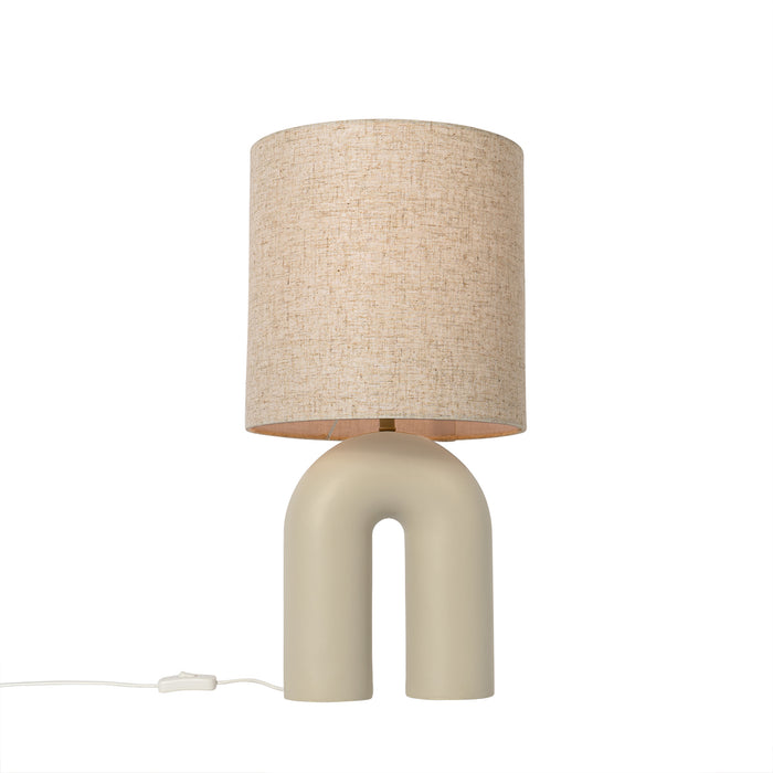 QAZQA Scandinavische tafellamp beige met linnen kap beige - Lotti