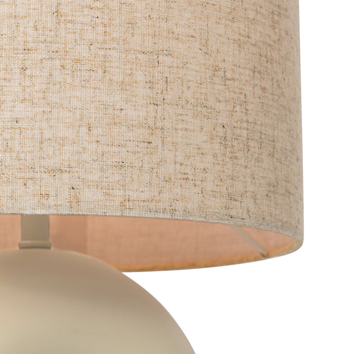 QAZQA Scandinavische tafellamp beige met linnen kap beige - Lotti