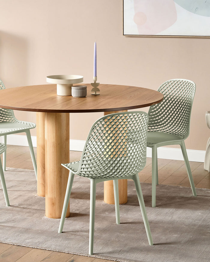 Beliani - EMORY - Eetkamerstoelen set 4 - Lichtgroen - Synthetisch