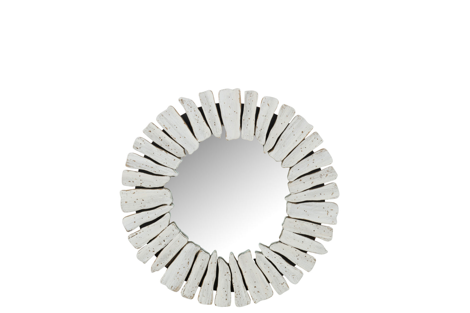 J-Line spiegel Vacay - hout - wit - small - Ø 46 cm