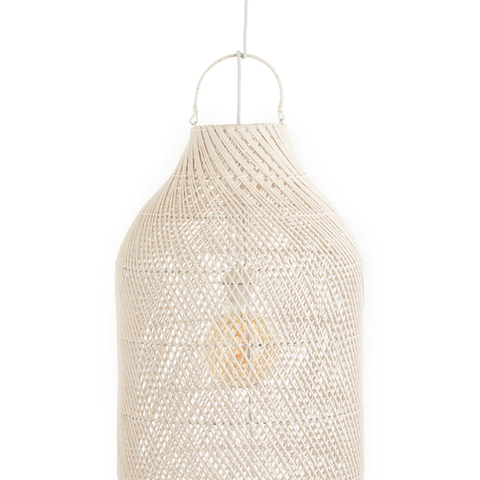 J-Line lampenkap Cylinder - rotan - wit - extra large