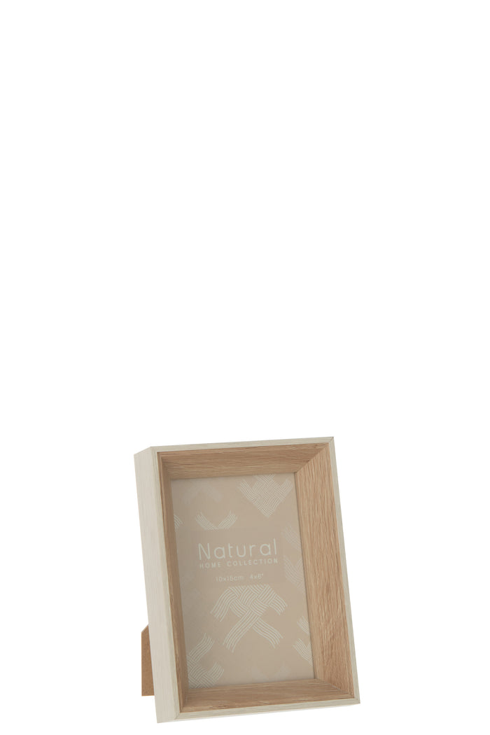 J-Line fotolijst  hout - creme - 2 stuks