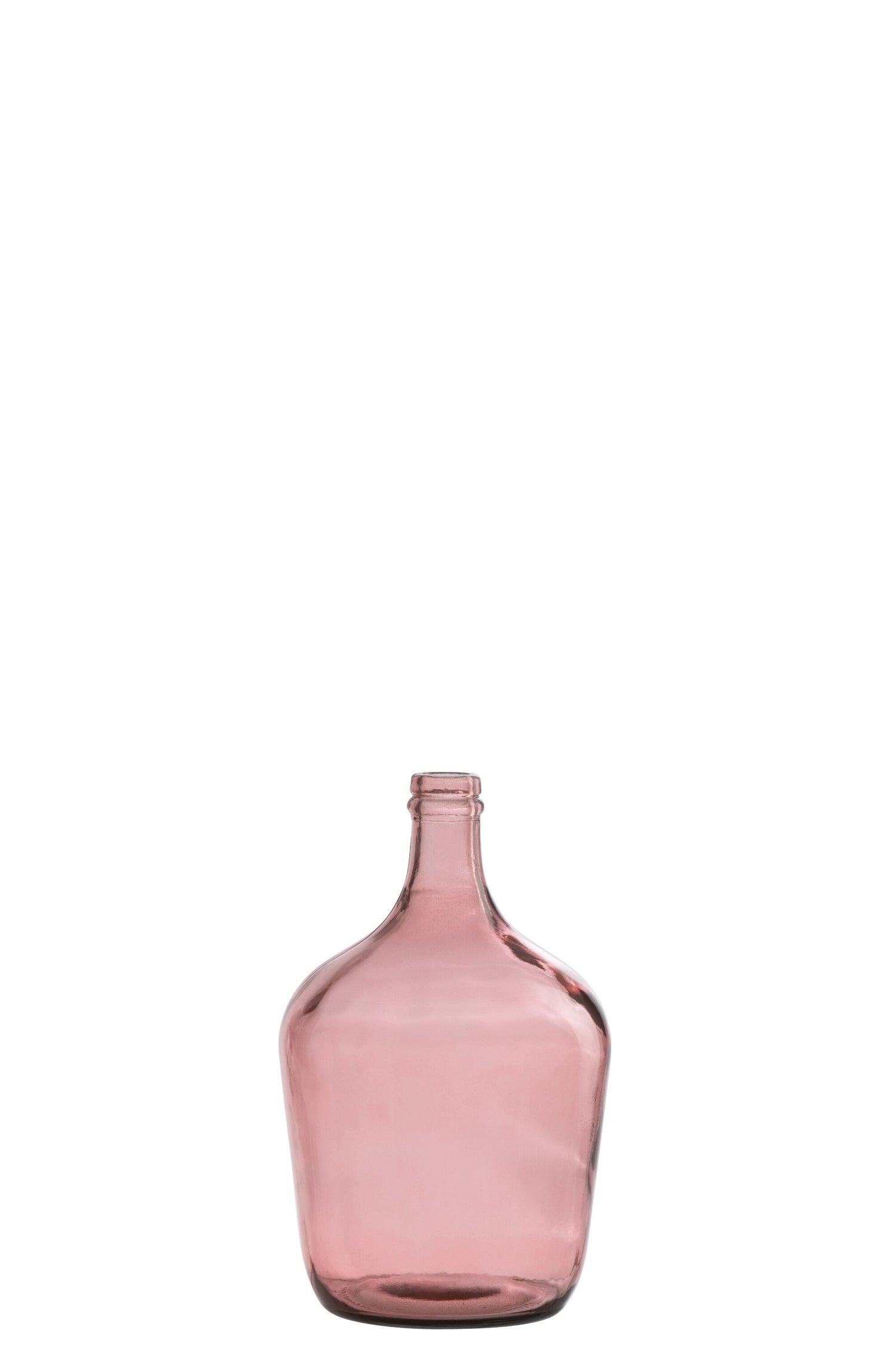 J-Line vaas Fles Terra - glas - roze - small - Ø 18 cm