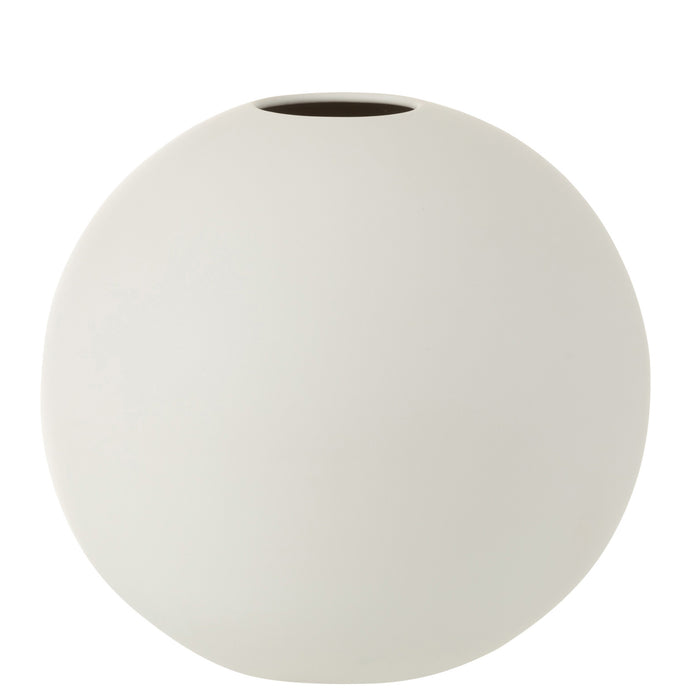 J-Line vaas Bol - keramiek - mat wit - large - 23.5 cm hoog