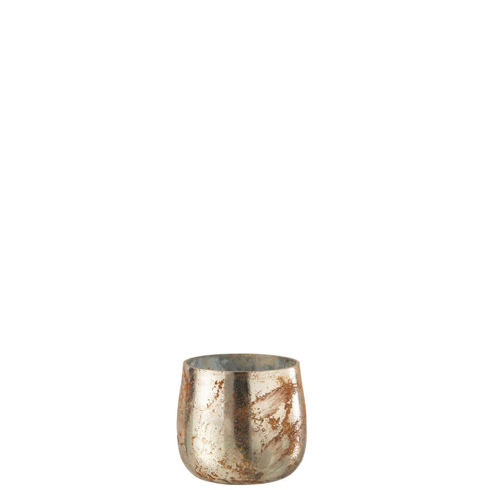 J-Line kaarshouder - glas -  bruin|goud - small - 4 stuks