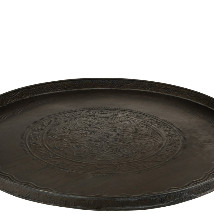 J-Line plateau Rond Klassiek - ijzer - zwart - large