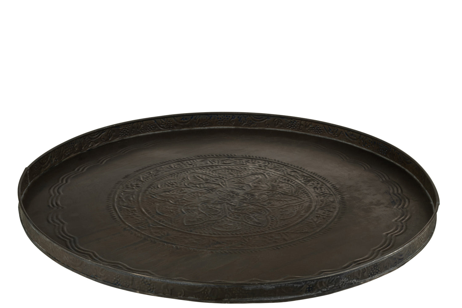 J-Line plateau Rond Klassiek - ijzer - zwart - large