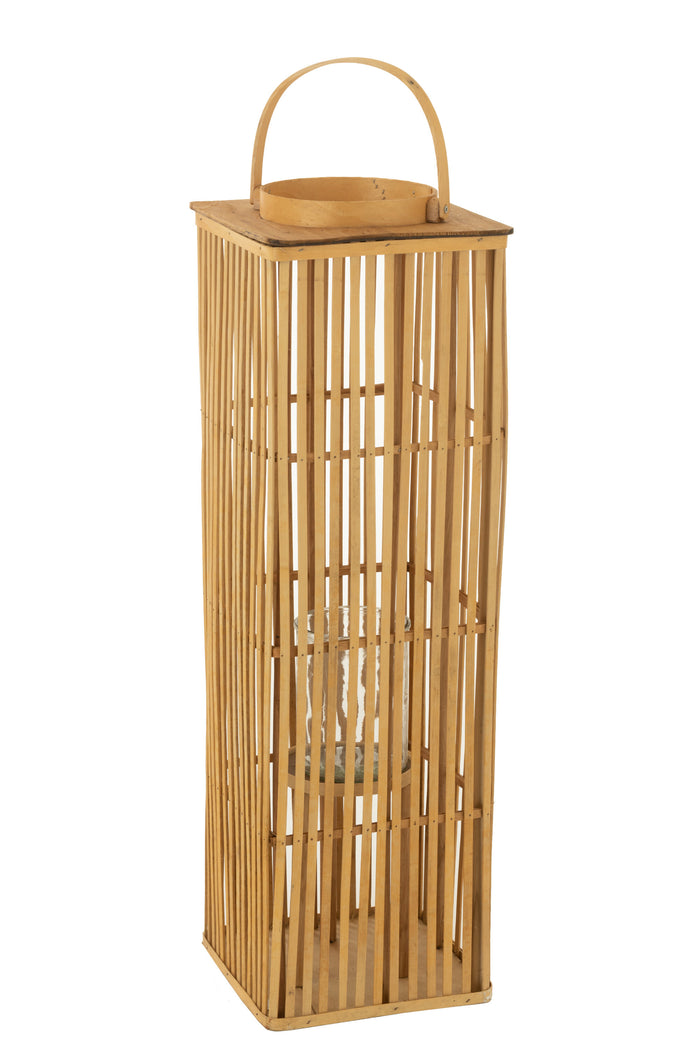 J-Line lantaarn Lang - bamboe - naturel