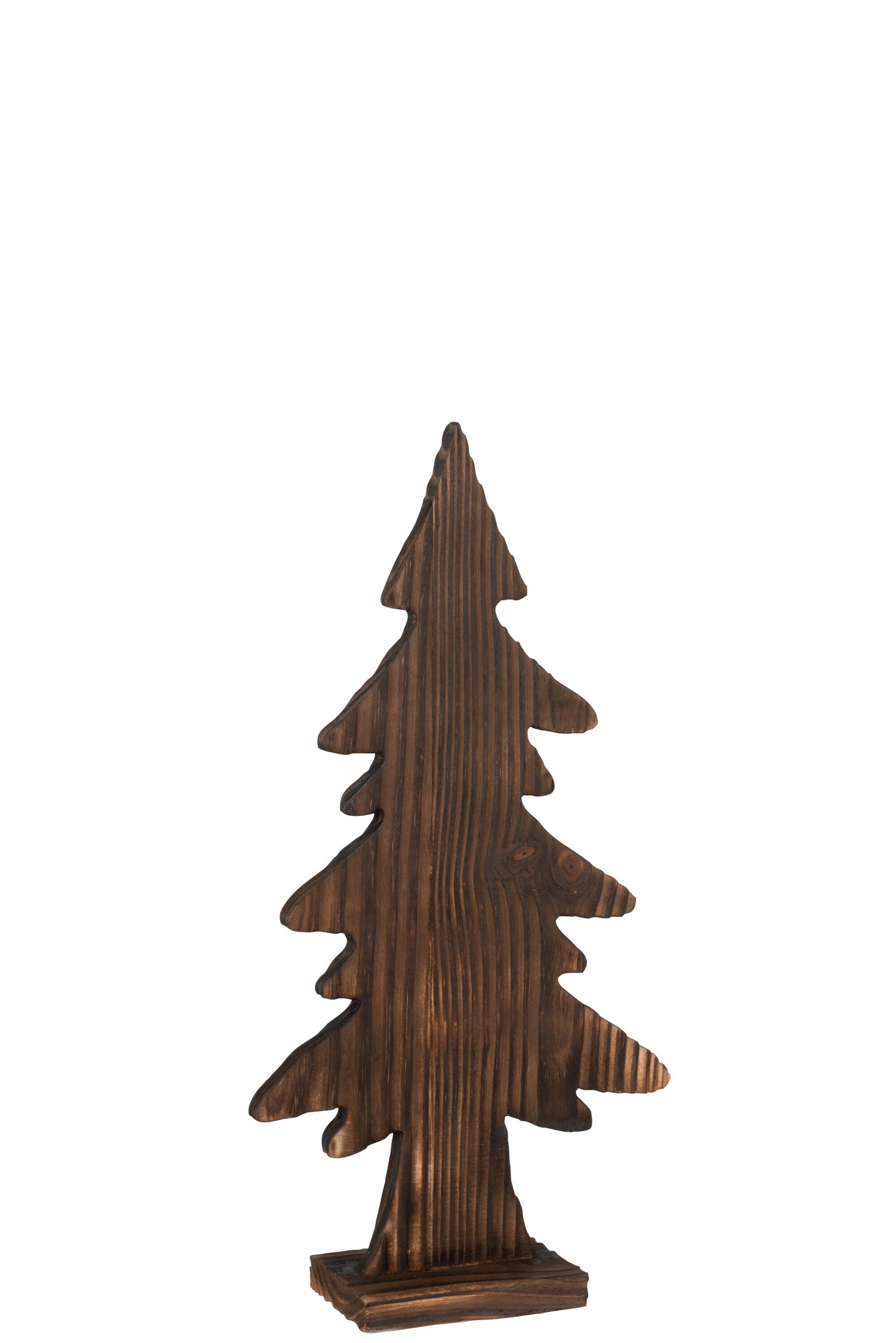 J-Line decoratie Kerstboom Op Voet - hout - bruin - small