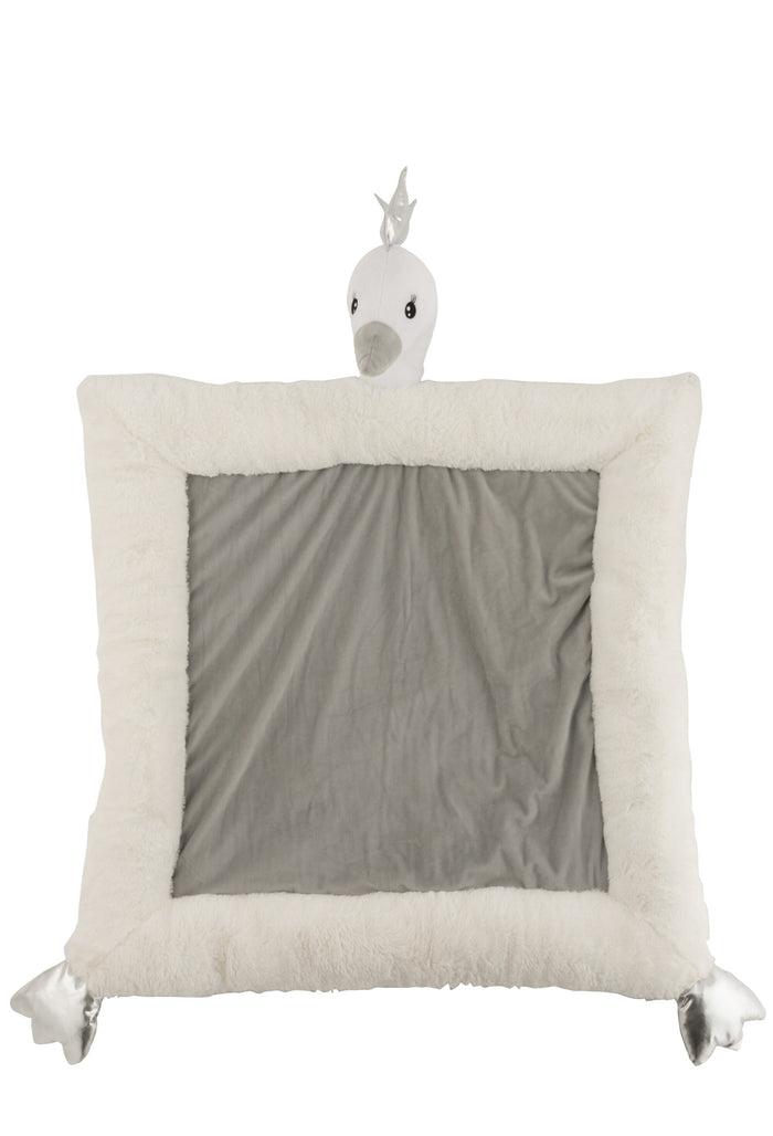 J-Line speelmat Zwaan - pluche - wit|grijs|zilver