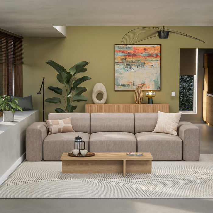 NADUVI Collection Nina 3-zitsbank - Linnen - Beige