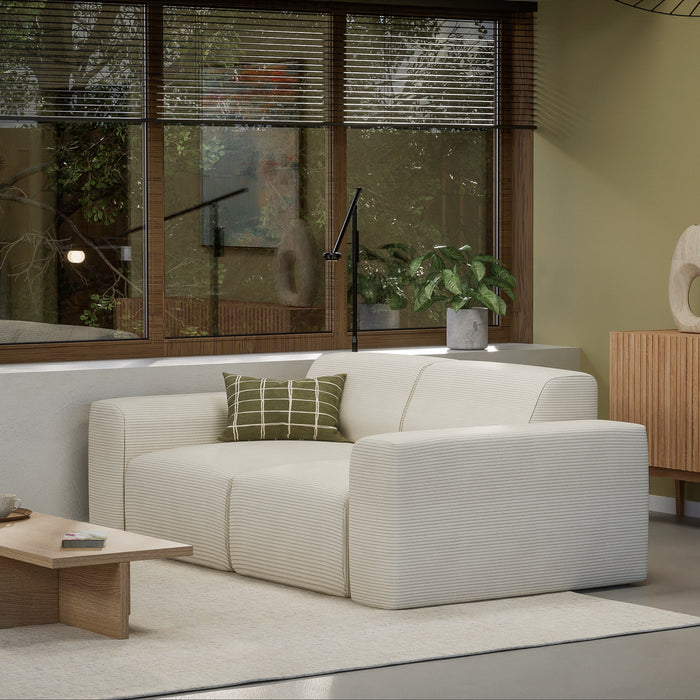 NADUVI Collection Nina 2-zitsbank - Ribstof - Crème