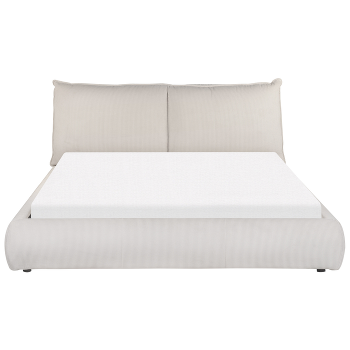 Beliani-VINAY-Tweepersoonsbed-Lichtbeige-160 x 200 cm-Corduroy