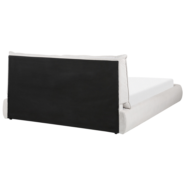 Beliani-VINAY-Tweepersoonsbed-Lichtbeige-160 x 200 cm-Corduroy