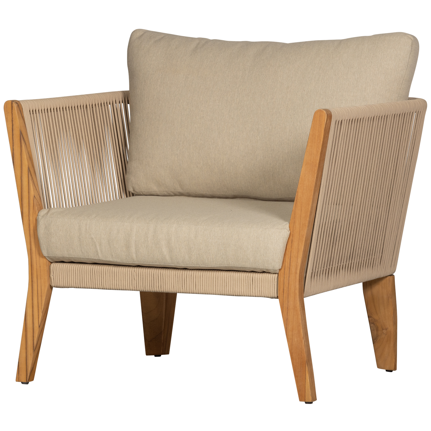 WOOOD San Remo Loungestoelen - Teak - Zand - 70x88x96