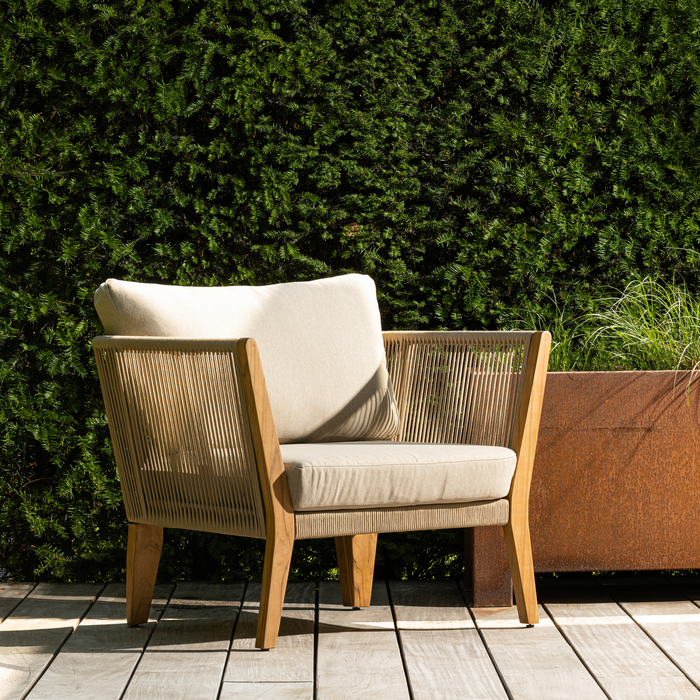 WOOOD San Remo Loungestoelen - Teak - Zand - 70x88x96