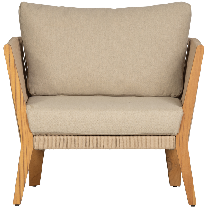 WOOOD San Remo Loungestoelen - Teak - Zand - 70x88x96