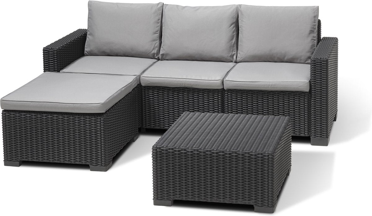 Allibert California Chaise Longue Loungeset - 3-4 personen - Grafiet