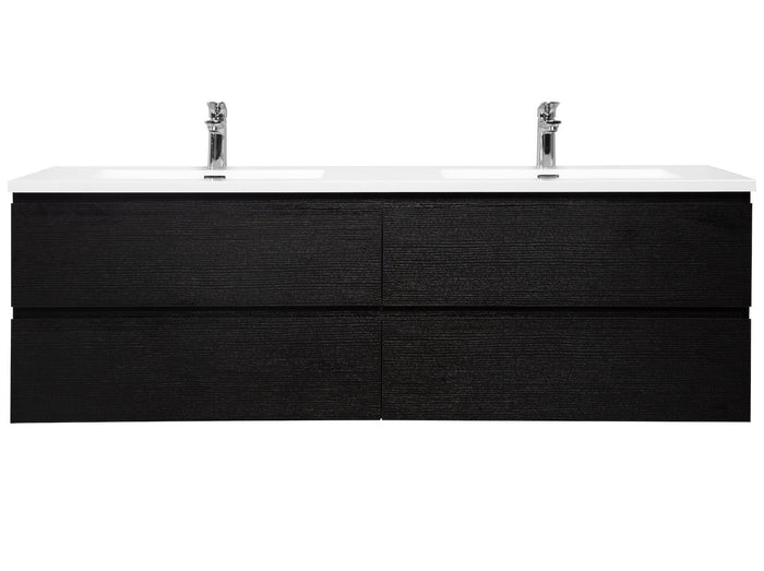 Badplaats Badkamermeubel Set Angela 160 cm - Zwart Houtnerf