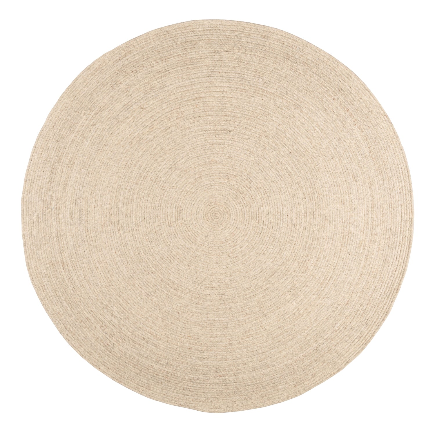 by fonQ Dots Wollen Vloerkleed Ø 240 cm  - Beige