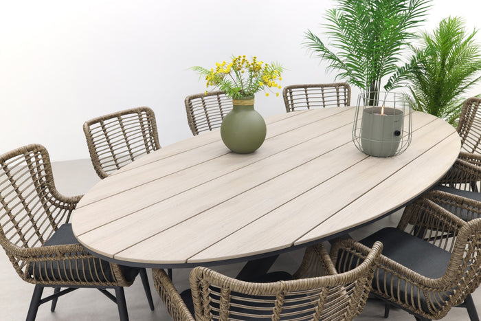 Garden Impressions Jasmine Natural|Edison 280x140 cm. - ovale tuinset